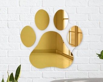 Paw Print Decorative Mirror Wall Art, Dog Paw Sign Wall Art, Cool Mirror, Dog Wall Home Decor, Acrylic Dog Paw Mirror, Dog Lover Mirror Gift