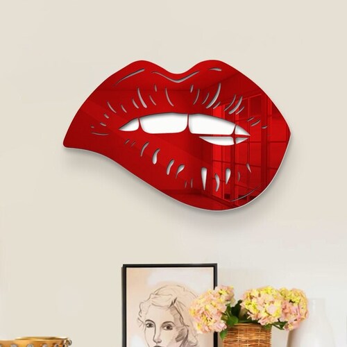 Mirrored Lips Wall Art Acrylic Lips Mirror Lips Lips Decor Etsy
