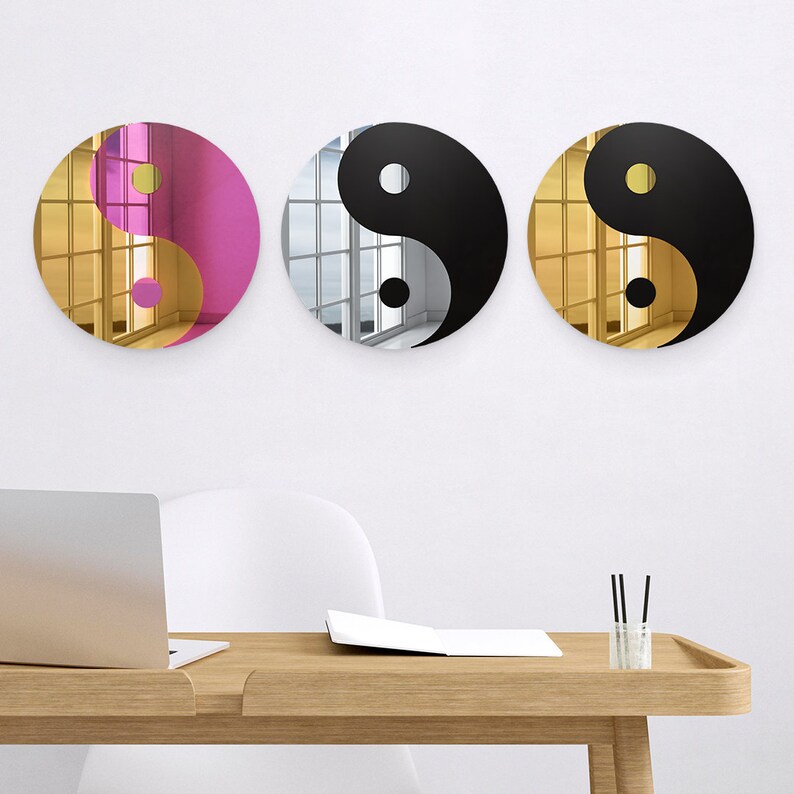 Yin Yang Wall Art Decor Mystic Wall Art Zen Yoga Room Wall Etsy