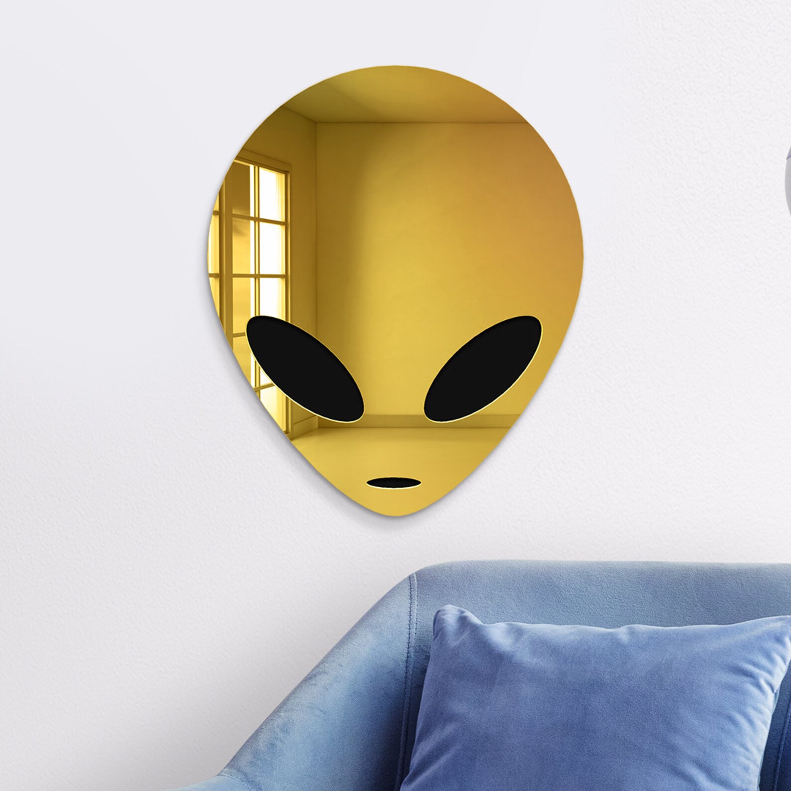 Acrylic Alien Wall Art Mirror, Extraterrestrial Room Theme Decor, Space ...