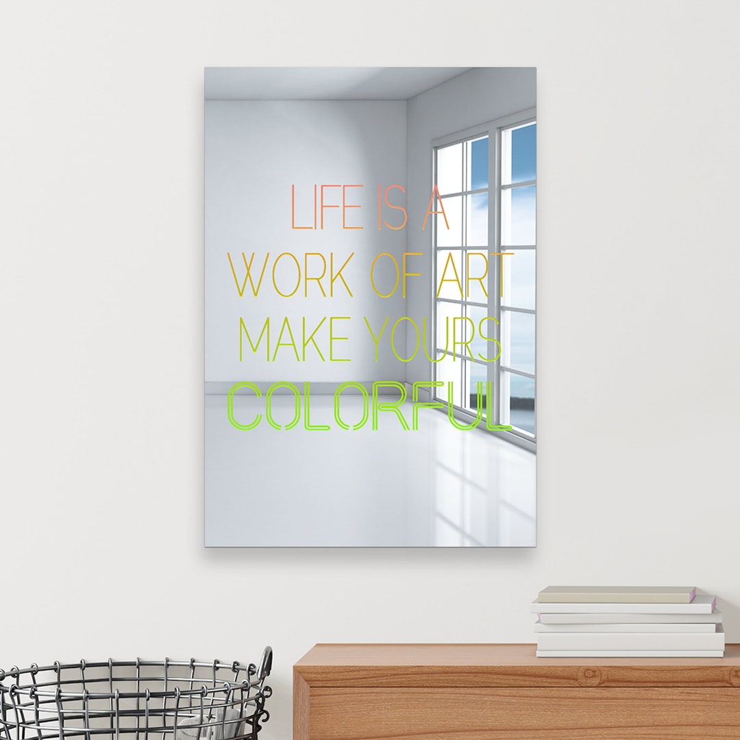 Life is A Work of Art Neon Acrylic Wall Mirror Quote Wall Etsy