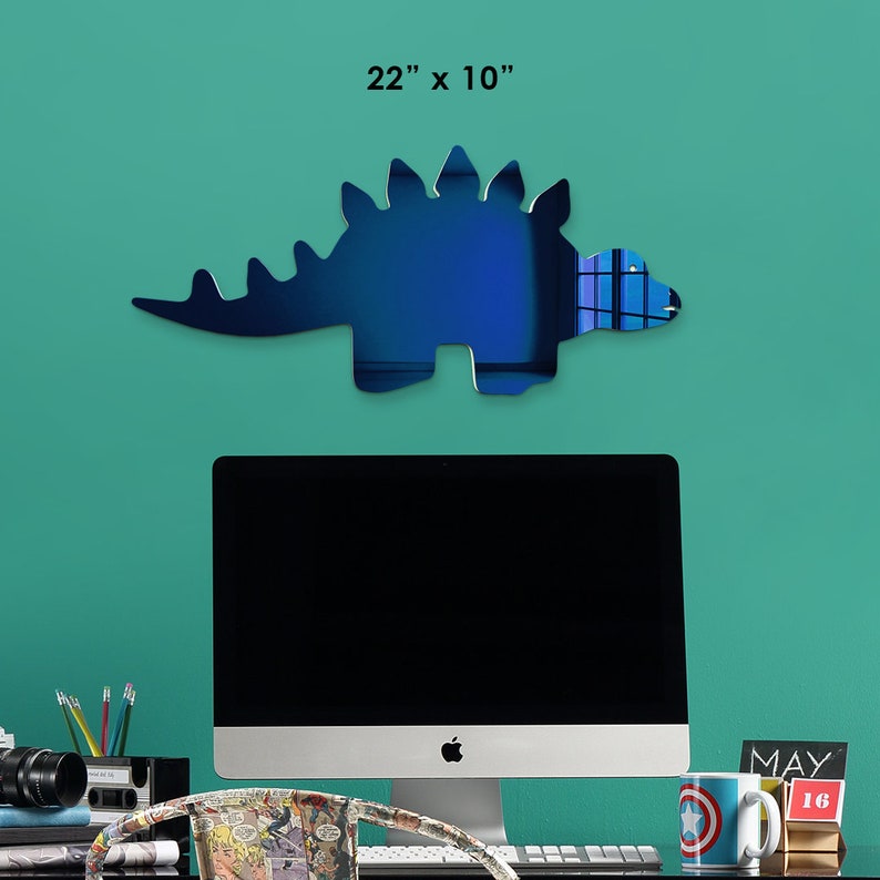 Acrylic 3 Set Dinosaurs Wall Art Mirror Dinosaur Theme Room Etsy