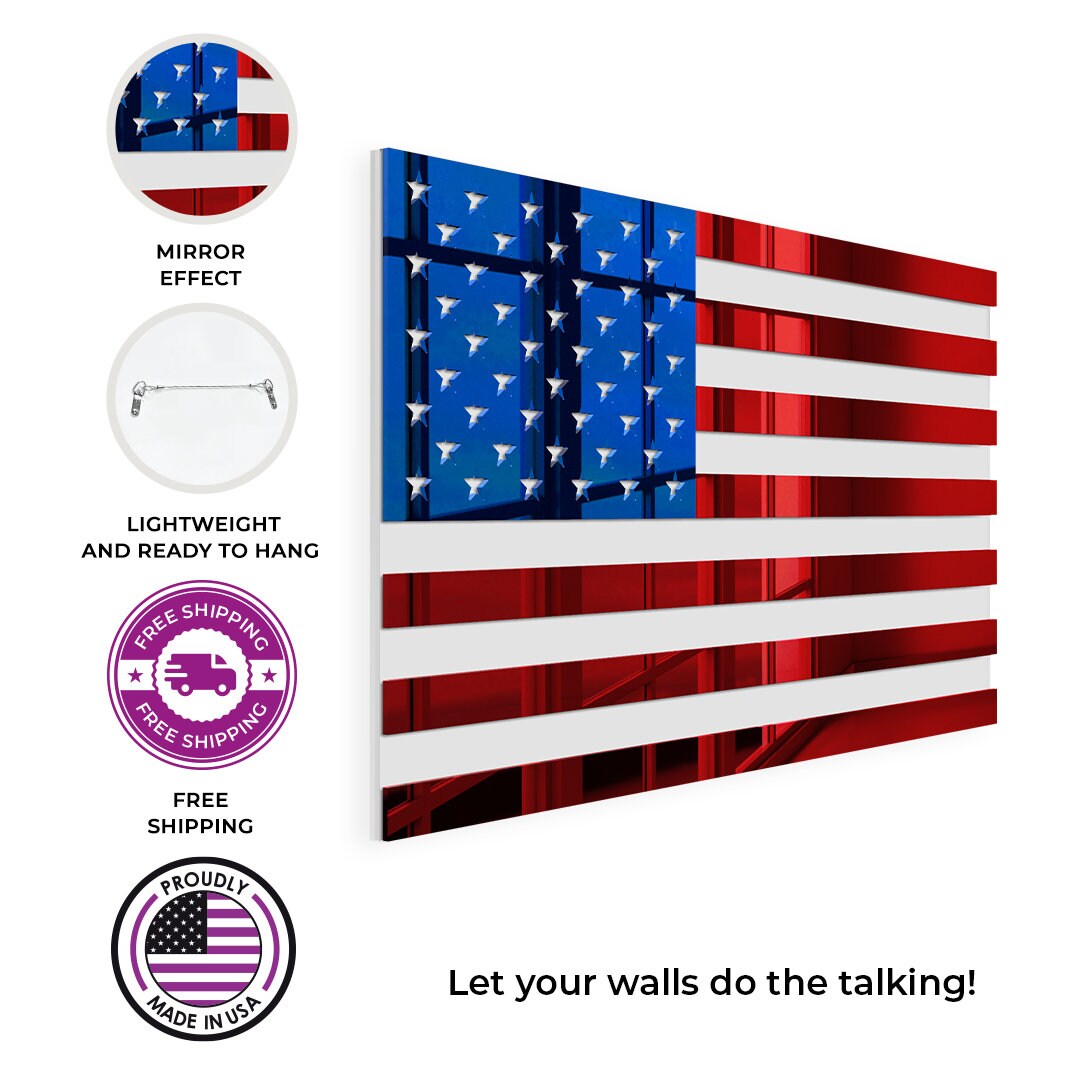 Acrylic American Flag Wall Mirror Decor USA Flag Wall Decor Etsy