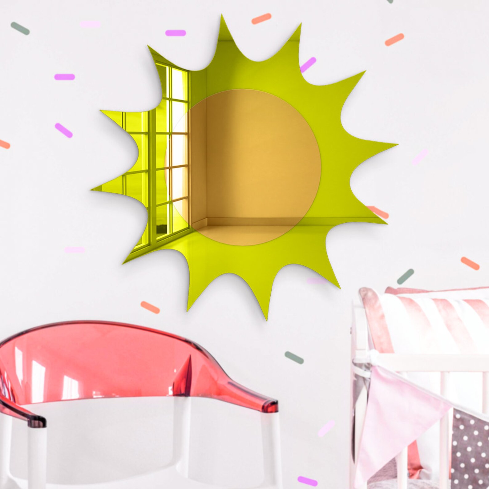 Acrylic Sun Wall Art Mirror Baby Mirror Room Decor Sun Etsy