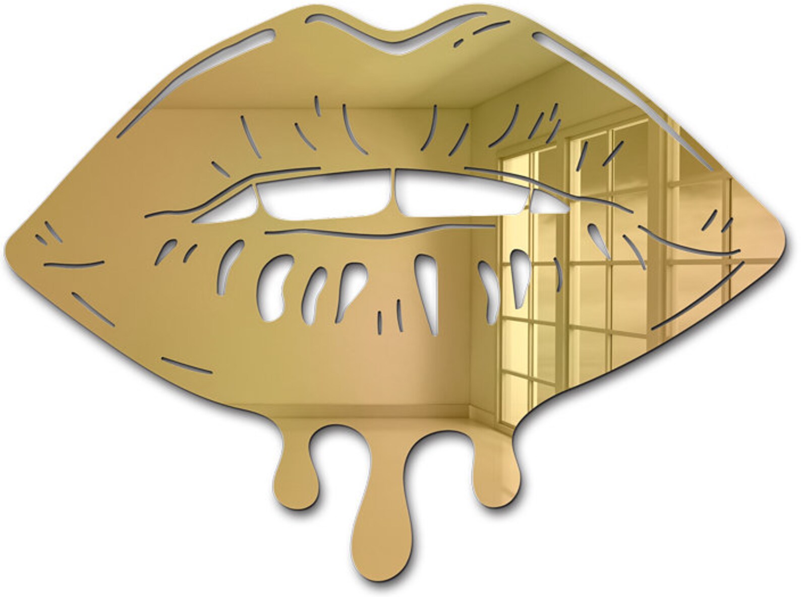 Mirrored Melting Lips Wall Art Acrylic Lips Mirror Lips Etsy