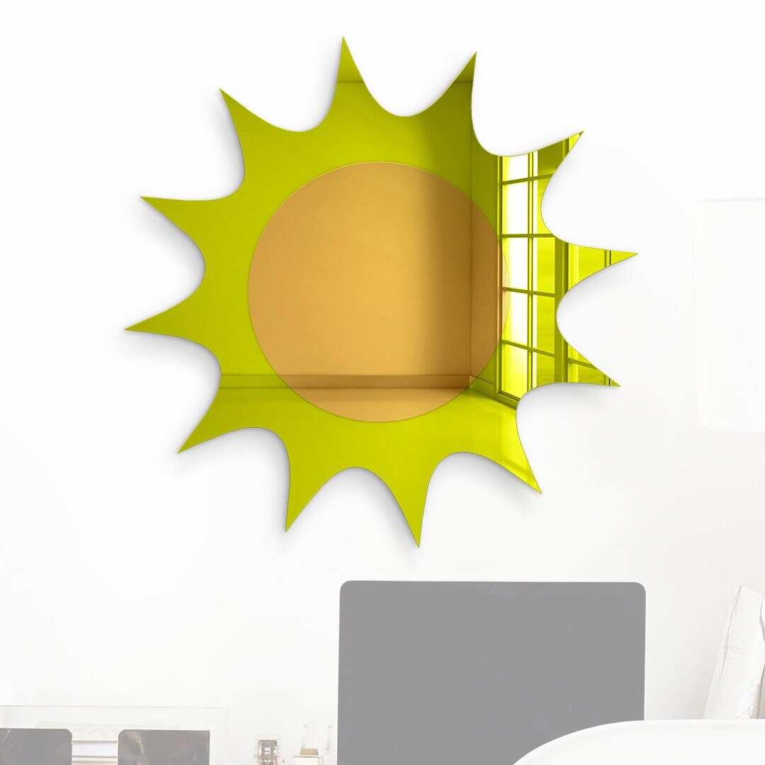 Acrylic Sun Wall Art Mirror, Baby Mirror Room Decor, Sun Nursery Decor, Kids Sun Wall Art, Sun