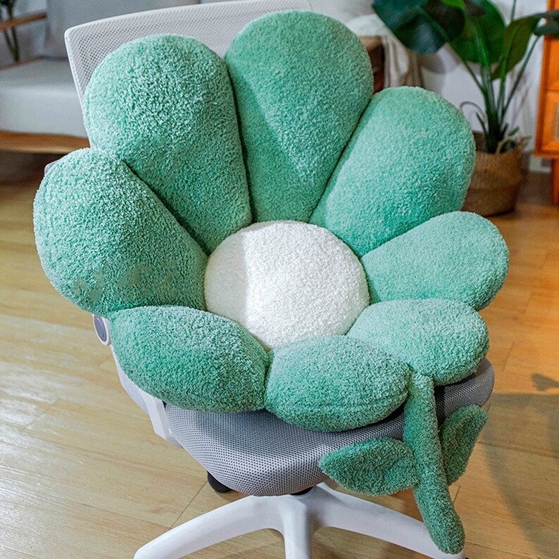 Daisy Flower Pillow Chair Lumbar Back Cushion Cute Plush Etsy