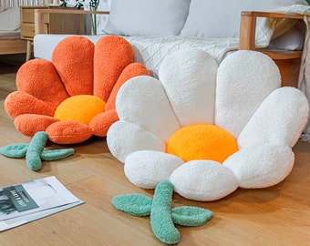 Daisy Flower Pillow | Chair Lumbar Back Cushion | Cute Plush Sofa Throw Pillows Soft Decor | Nordic Style Aesthetic Room Decoration