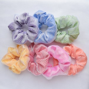 Double Layer Scrunchies, Handmade Organza Polka Dot Scrunchies, Polka Dot Scrunchies, Organza Scrunchies, Gift Ideas, Gifts for Her
