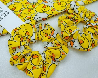 Duck Scrunchies, Cute Duck Scrunchies, Duck Hair Scrunchies, Hair Ties, Scrunchies, Ducks Print Scrunchies, Fun Print Scrunchies, Handmade