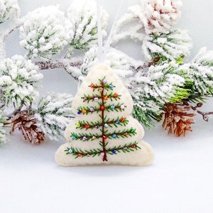 Cream handmade Christmas decorations , Christmas hanging decorations , Felt ornaments , Christmas ornaments , Xmas decorations