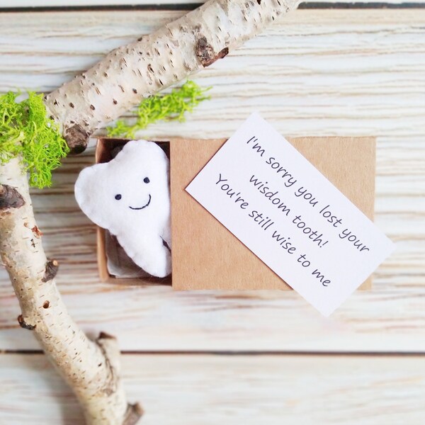 Personalized gift, Whimsical Wisdom Tooth in a Box , Funny Gift with a Message for Siblings and Friends, Matchbox gift