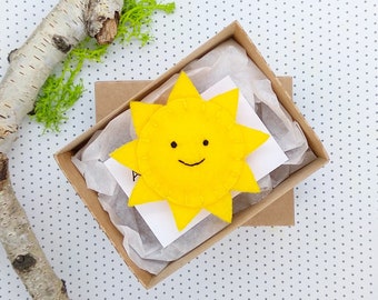 Felt Sun Matchbox, Sunshine Gift, a Little Something to Brighten Your Day with a Cute Little Sun gift, Matchbox gift, Handmade, Personalized