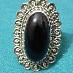 Natural Black Onyx Ring-925 Sterling Silver-Jewelry Ring-Gemstone Ring-Black Onyx Jewelry-Handmade Ring- Cabochon gift for her
