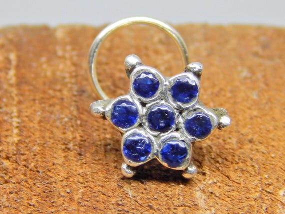 Genuine sapphire nose stud deals