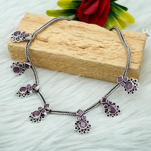 Robijnrode ketting 925 sterlingzilveren sieraden Robijnrode edelsteen handgemaakte ketting vrouwenketting cadeau voor haar