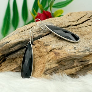 Sterling Silver Onyx Earring Natural Black Onyx Gemstone 925 Sterling Silver Earring Jewelry