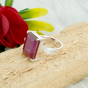 Ruby Ring 925 Sterling Silver Ring Jewelry Ring-Gemstone Ring Ruby Jewelry Handmade Faceted gift for her Wedding Ring