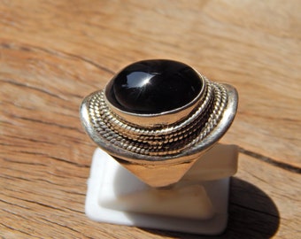 Black Onyx Ring-925 Sterling Silver-Jewelry Ring-Gemstone Ring-Ruby Jewelry-Handmade- Cabochon