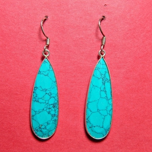 Turquoise Earring -925 Sterling-Silver Earring -Gift-Handmade Earring-Gemstone Turquoise Earring -Gift for her