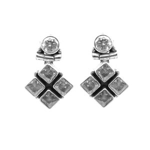 Cubic Zirconia Earring Stud 925 Sterling Silver Earring Stud, Gift, Handmade Earring, Gemstone Zircon faceted Earring Stud