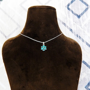 Turquoise necklace 925 Sterling silver jewelry Turquoise gemstone handmade necklace women necklace gift for her