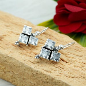 Zircon Earring 925 Sterling Silver Earring Natural Gemstone Earring Wedding Jewelry CZ Jewelry Gift For Her