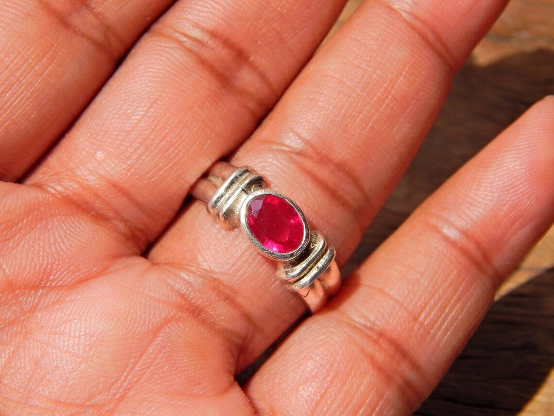 Natural Ruby Ring-925 Sterling Silver-Jewelry Ring-Gemstone | Etsy