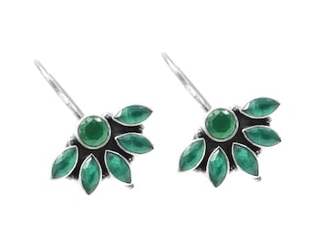 Aventurine Gemstone Earrings: 925 Sterling Silver Dainty Earrings