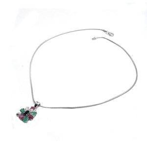 Dainty Multi Stone Necklace , 925 Sterling Silver , Minimalist Necklace , May Birthstone , Wedding Necklace , Anniversary Gift ,Gift For Her