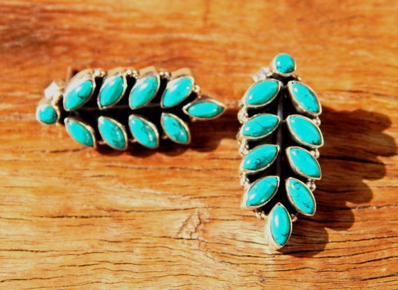 Genuine turquoise stud earrings deals