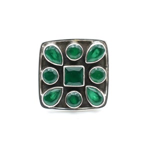 green onyx ring 925 sterling silver ring gemstone jewelry handmade ring women ring gift for her gemstone ring adjustable ring