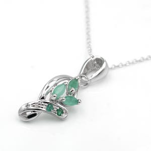 Emerald Necklace 925 Sterling Silver Necklace Anniversary Gift Emerald Gemstone Necklace Gift For Her Wedding Jewelry Gift