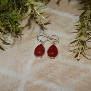 Carnelian Dainty earrings Sterling Silver Jewelry Red Gemstone Earrings Women&#39;s Jewelry Wedding Gift Handmade Earrings Gift For Her