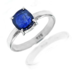 Natural Blue Sapphire  in 925 Sterling Silver, Engagement Ring Gift Ring, Blue Sapphire Jewelry handmade ring gift for her