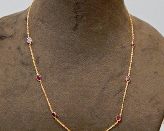 Genuine Ruby Necklace | July Birthstone | Dainty Choker Necklace | Minimalist Design | Handmade Jewelry | Delicate Necklace | Dainty Jewelry