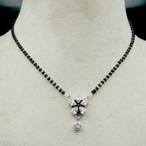 Zircon necklace 925 Sterling silver jewelry Zircon gemstone handmade necklace women necklace gift for her Manglasutra Necklace