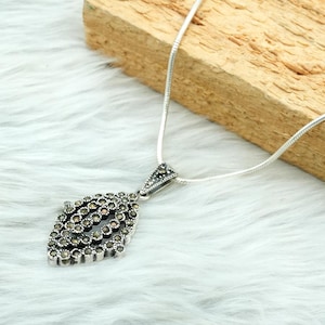 Marcasite Pendant 925 Sterling Silver Pendant Wedding Pendant Gift For Her Gemstone Jewelry Gift Item