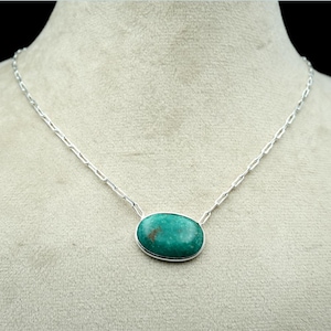 Turquoise necklace 925 Sterling silver jewelry Turquoise gemstone handmade necklace women necklace gift for her