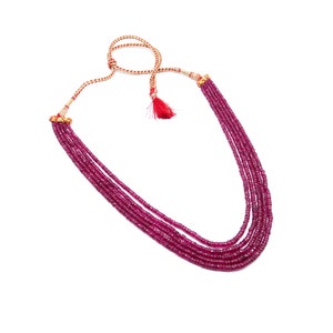 Natural Ruby Bridal Necklace, Wedding Jewelry , Traditional Necklace , Beaded Necklace , Gemstone Necklace , Gift For Her , Anniversary Gift