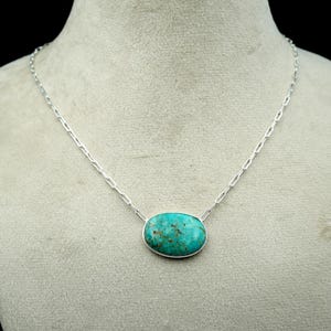 Turquoise necklace 925 Sterling silver jewelry Turquoise gemstone handmade necklace women necklace gift for her