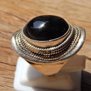 Black Onyx Ring-925 Sterling Silver-Jewelry Ring-Gemstone Ring-Ruby Jewelry-Handmade- Cabochon