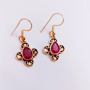 ruby Earring, 925 Sterling Silver Jewelry With gemstone For Girls & Women Gift item