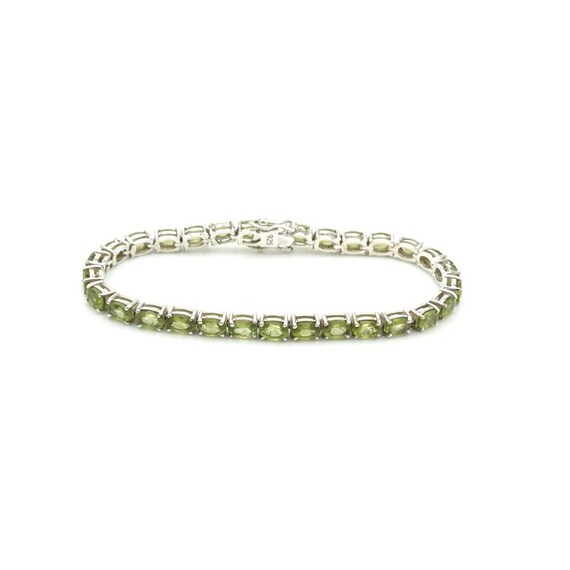Natural Peridot Sterling Silver Chain Bracelet - 925 Handcrafted Gemstone Jewelry For Women