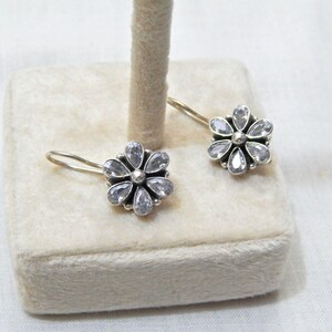 Zircon Earring Stud ,925 Sterling Silver Earring Stud, Gift, Handmade Earring, Gemstone Zircon faceted Earring Stud, Floral Earring Stud