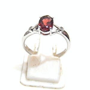 Natural Garnet Ring-925 Sterling Silver-Jewelry Ring-Gemstone Garnet ring Jewelry-Handmade-Faceted gift for her