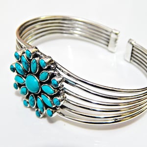 Natural Top Quality Turquoise Bangle In 925 Sterling Silver Turquoise Bangle Silver Bangle Floral Jewelry Gift Item