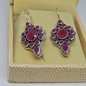 ruby Stud Earring, 925 Sterling Silver Jewelry With gemstone For Girls & Women Gift item handmade earring gift for her