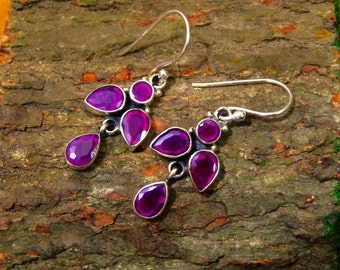 Boucles d'oreilles en argent sterling avec rubis naturel : bijoux bohèmes faits main