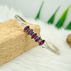 Ruby Gemstone Bangle Bracelet, Silver jewelry,925 Sterling Silver Bangle, Handmade Bangle, Ruby Gemstone Silver Bangle Bracelet